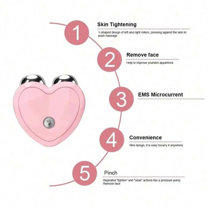 Electric EMS Facial Massager Mini Portable Microcurrent Facial Lifting Massage Roller