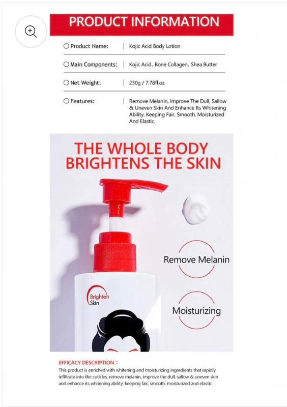 GuanJing Kojic Acid Brightening Body Lotion