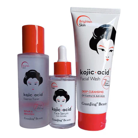 GuanJing Kojic Acid Complete Brightening Routine — 3 Piece Set